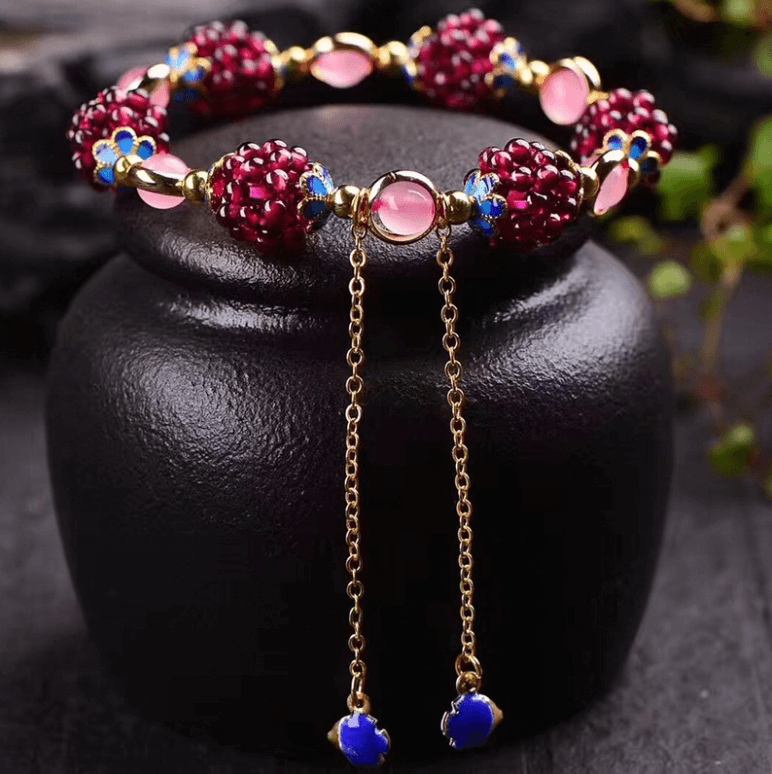 Granaat edelsteen granaatappel armband
