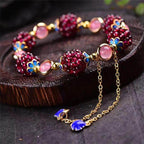 Granaat edelsteen granaatappel armband – maat: 6.3in (uitbreidbaar) — afbeelding 1