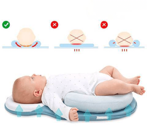 Ergonomisch draagbaar babybedje met hoofdsteun tegen afplatting van het hoofd