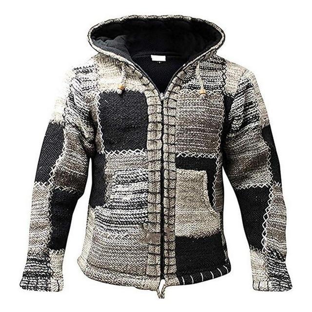 Gebreid patchwork vest voor heren
