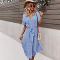 Boho bloemen midi jurk