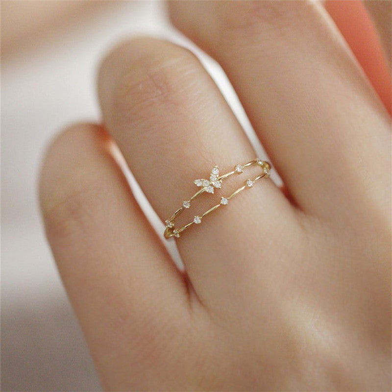 Vlinder-Ring met sprankelende zirkonia
