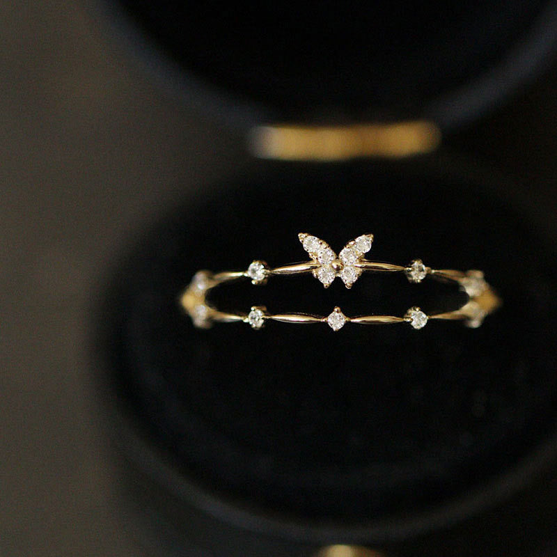 Vlinder-Ring met sprankelende zirkonia