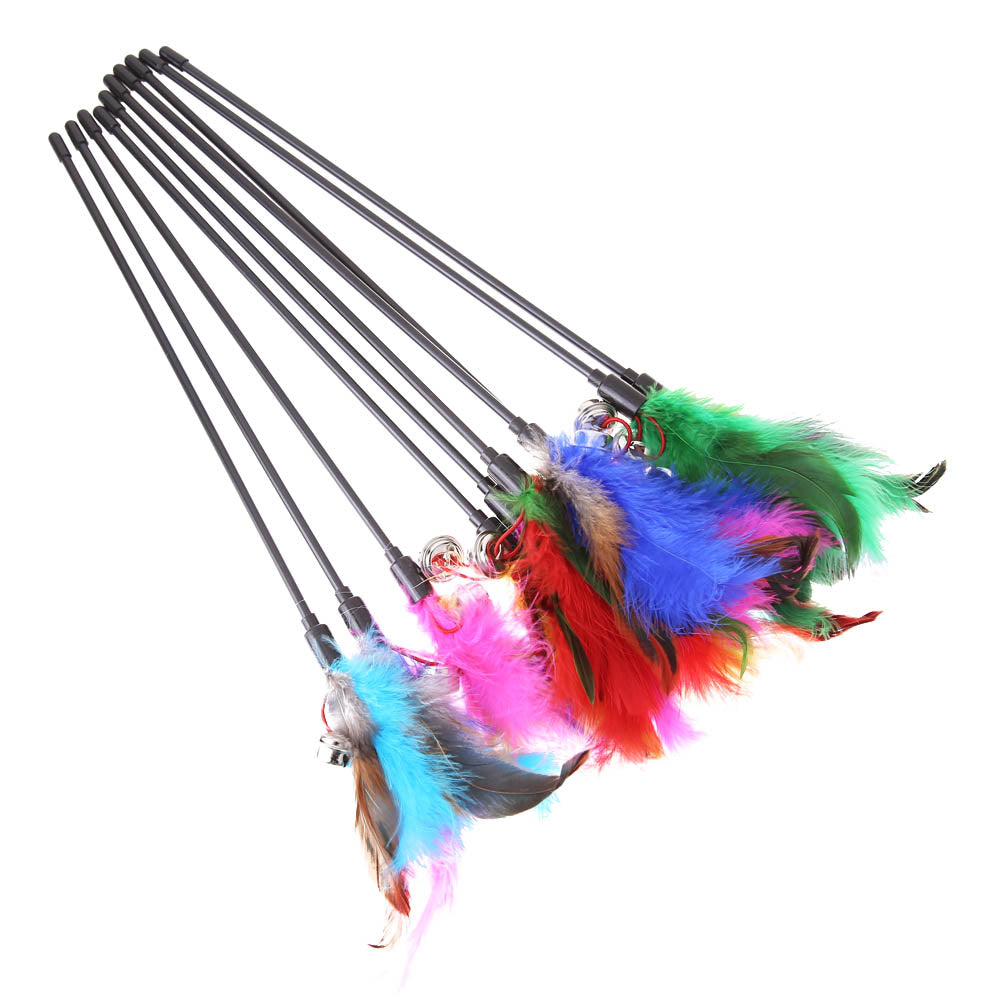 Kattenspeeltjes met veren (5 stuks)
