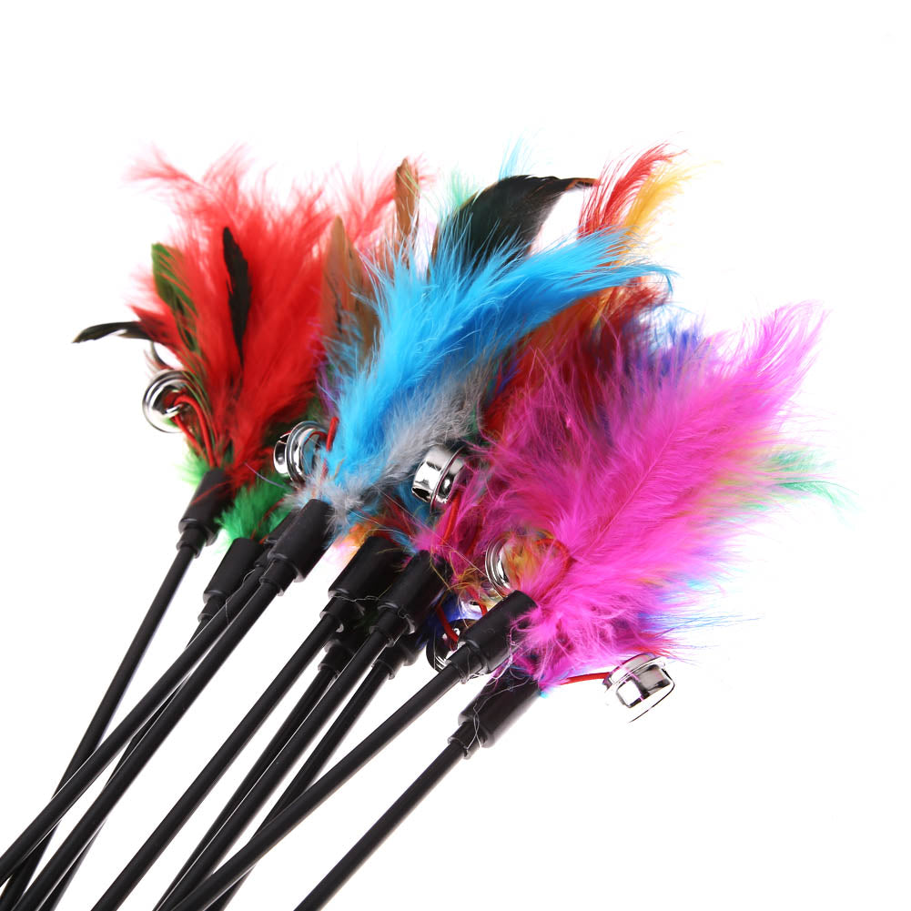 Kattenspeeltjes met veren (5 stuks)