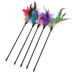 Kattenspeeltjes met veren (5 stuks)