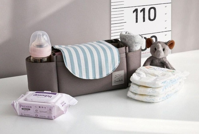 Praktische kinderwagentas met variabele vakindeling