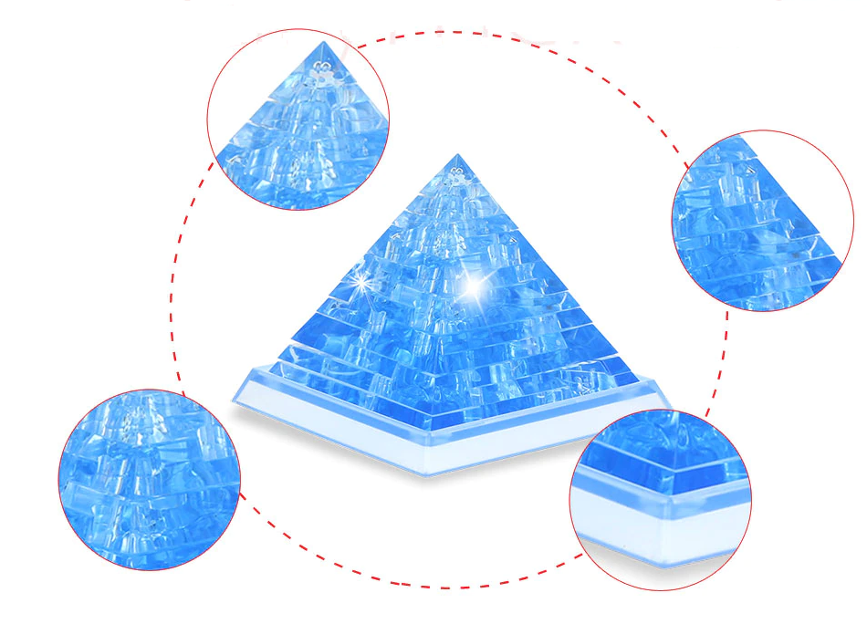 Kristallen 3D-puzzelpiramide