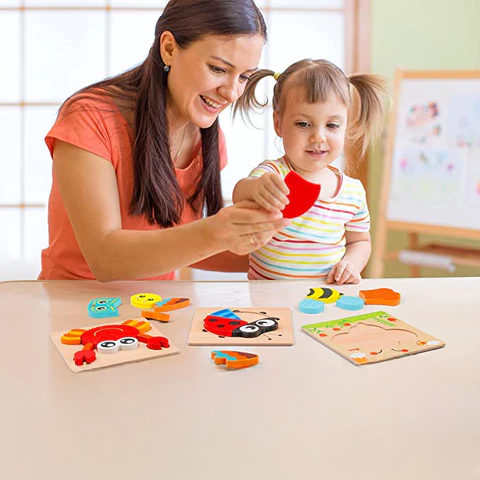 Houten leerpuzzel voor peuters – ontdekkerset montessori