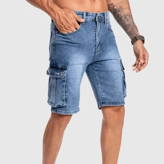 Heren denim cargo shorts voor de zomer