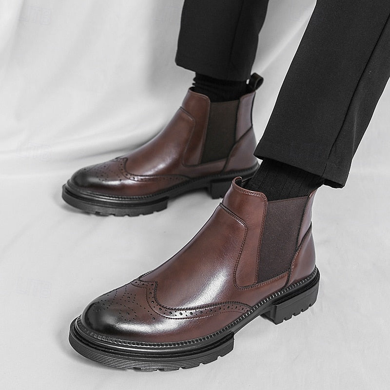 Chelsea boots met wingtip- en broguedetails