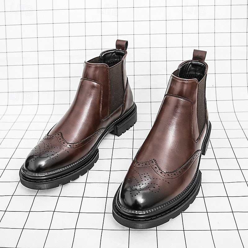 Chelsea boots met wingtip- en broguedetails