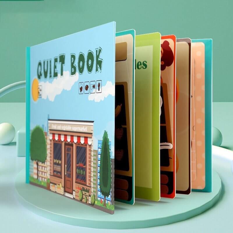 Interactief leerboek voor peuters met klittenband-opdrachten en opbergzakje