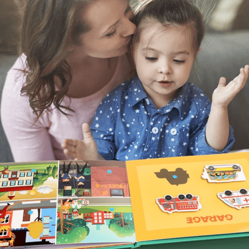 Interactief leerboek voor peuters met klittenband-opdrachten en opbergzakje