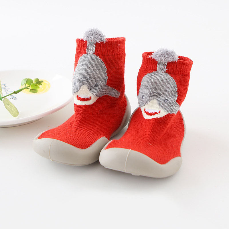 Zachte gebreide peuterschoenen - anti-slip slofjes