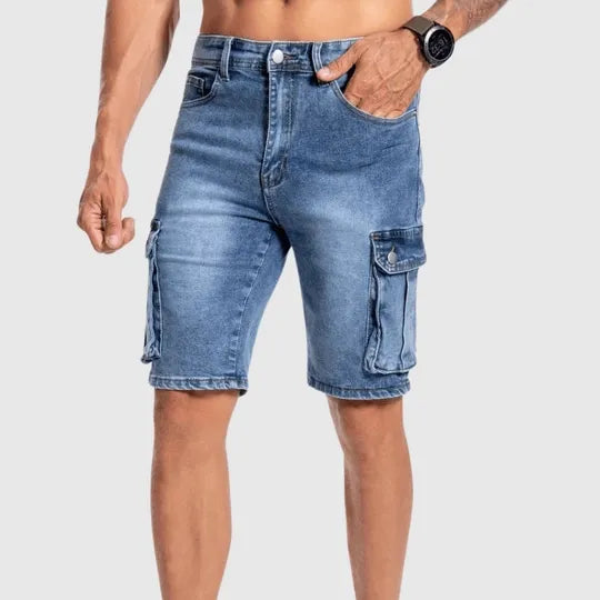 Heren denim cargo shorts voor de zomer