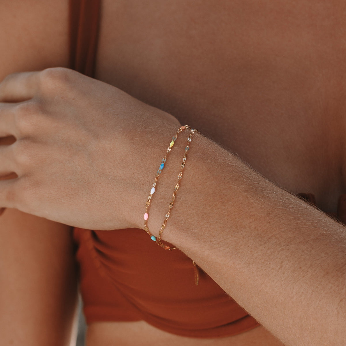 Rainbow dainty armband