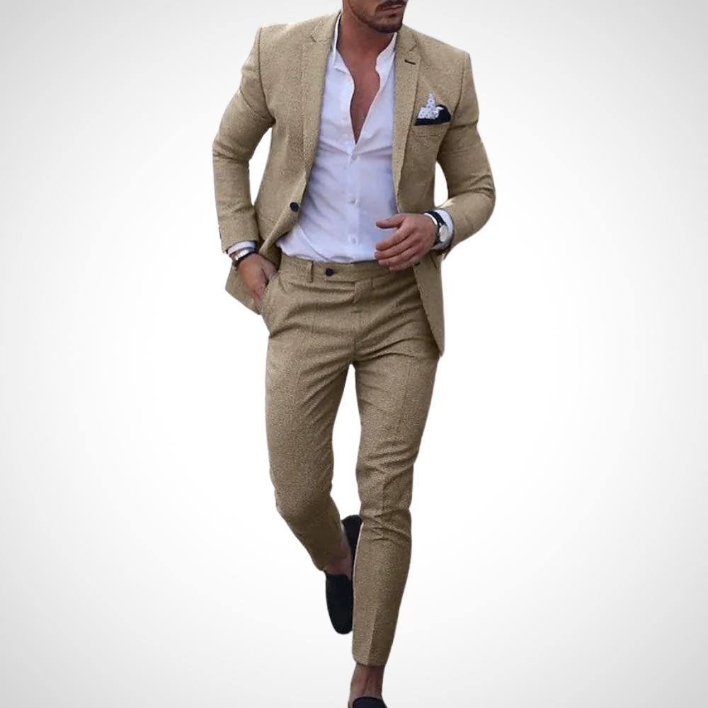 Maik | Slim-fit herenpak met tweeknoopsblazer en kortere broek