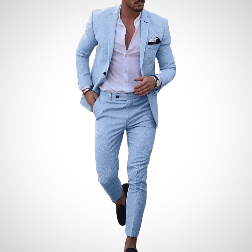 Maik | Slim-fit herenpak met tweeknoopsblazer en kortere broek