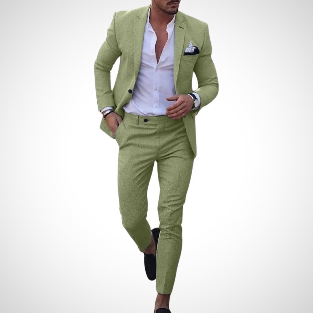 Maik | Slim-fit herenpak met tweeknoopsblazer en kortere broek
