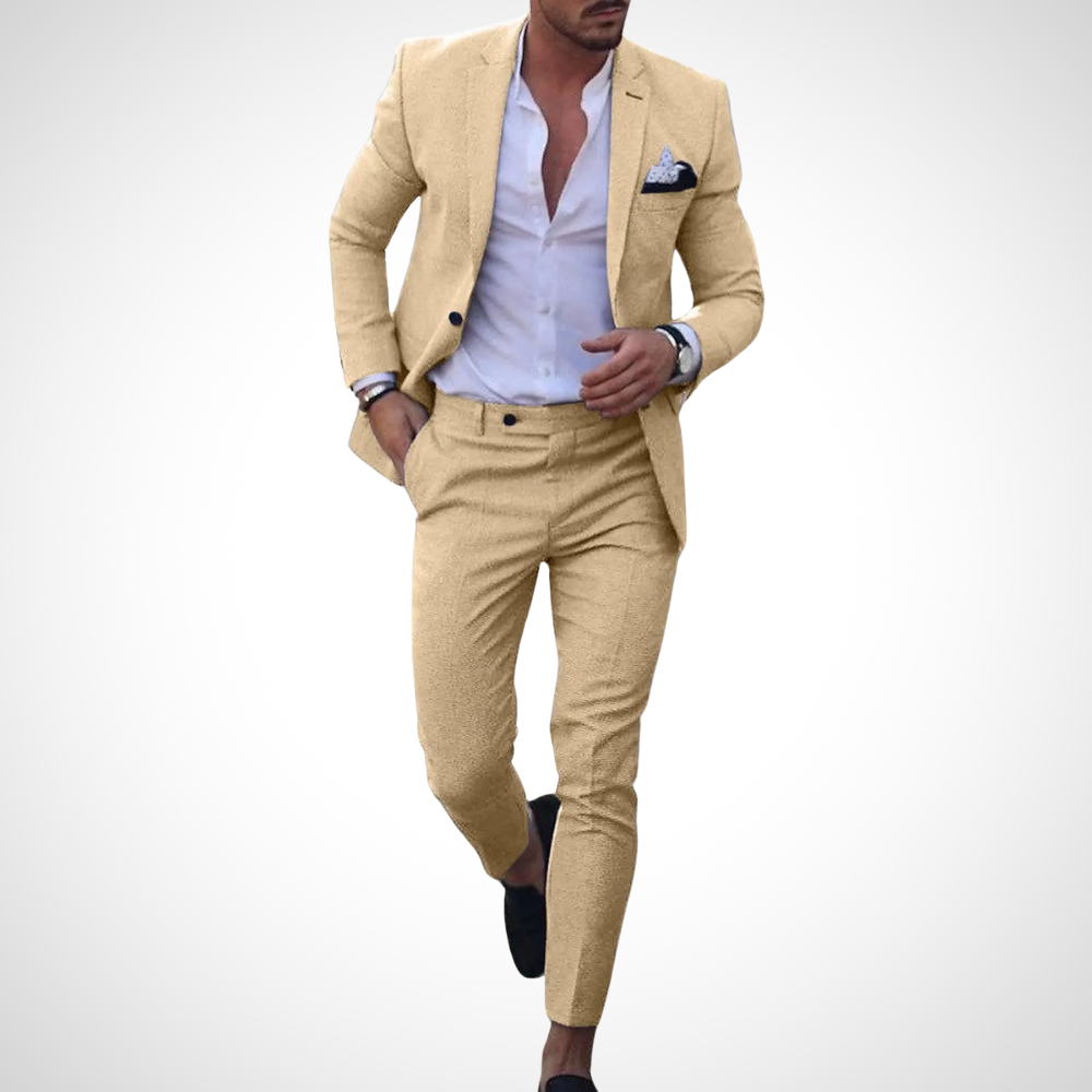 Maik | Slim-fit herenpak met tweeknoopsblazer en kortere broek