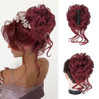 Klem met hairextension voor golvende knot