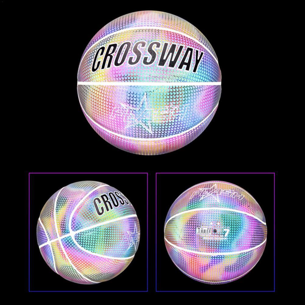 Reflecterende basketbal – kleur: Holografisch, Wit — afbeelding 3