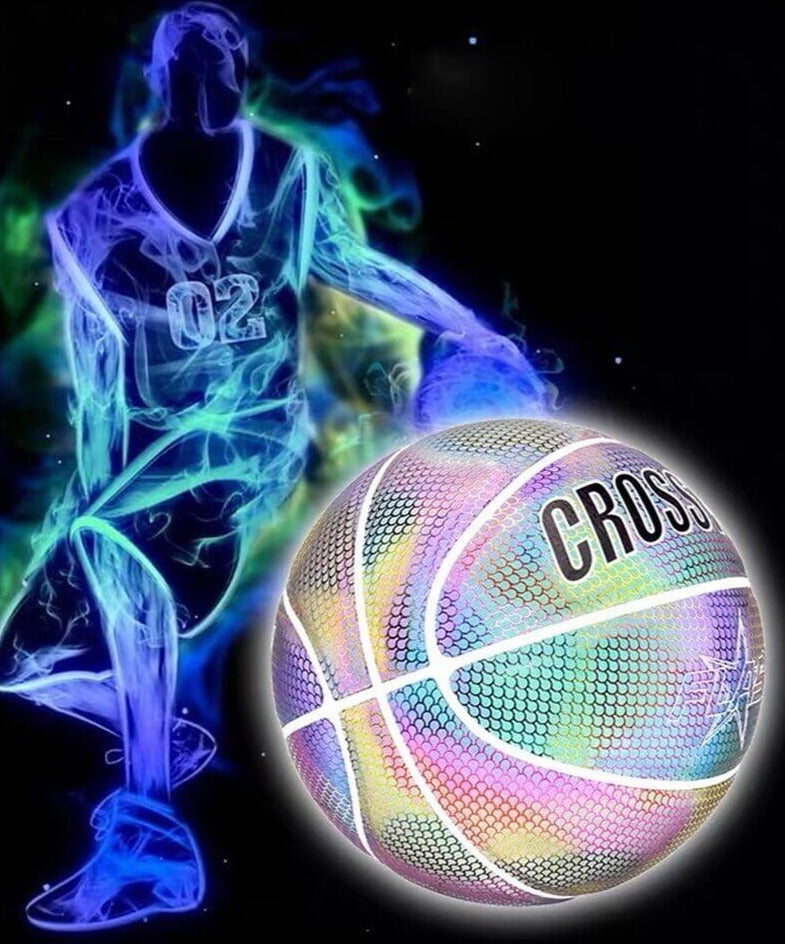 Reflecterende basketbal – kleur: Holografisch, Wit — afbeelding 5
