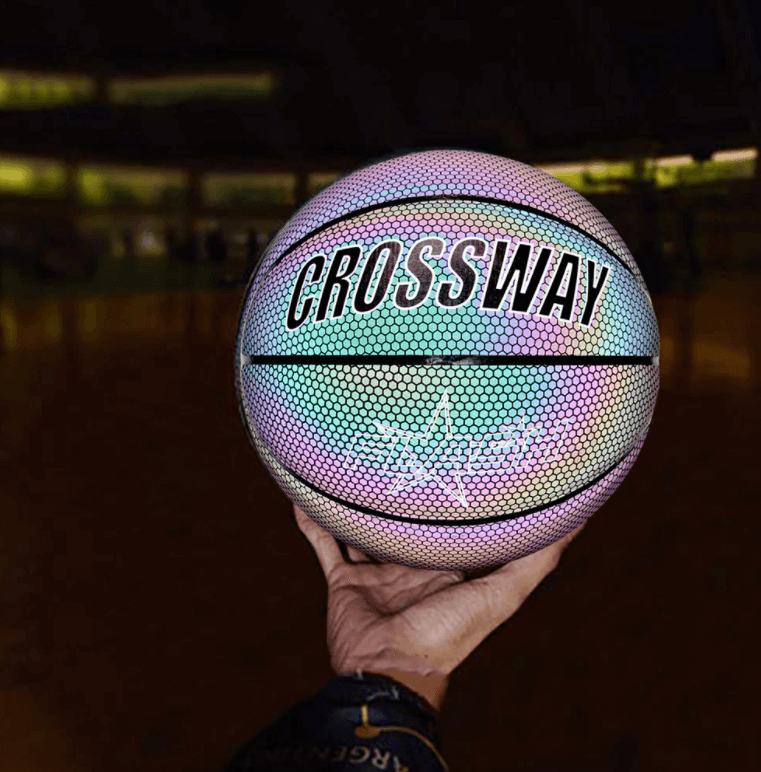 Reflecterende basketbal – kleur: Holografisch, Wit — afbeelding 8