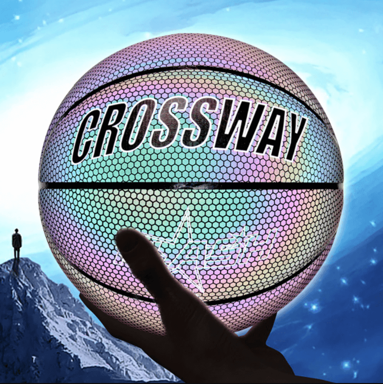 Reflecterende basketbal – kleur: Holografisch, Wit — afbeelding 6