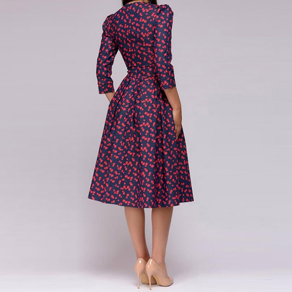 Retro jurk met bloemenprint