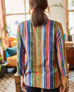 Gestreepte damesblouse met knopen