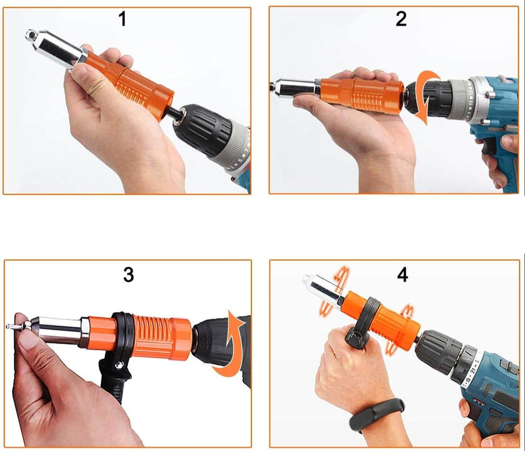 Booradapter voor klinknagels