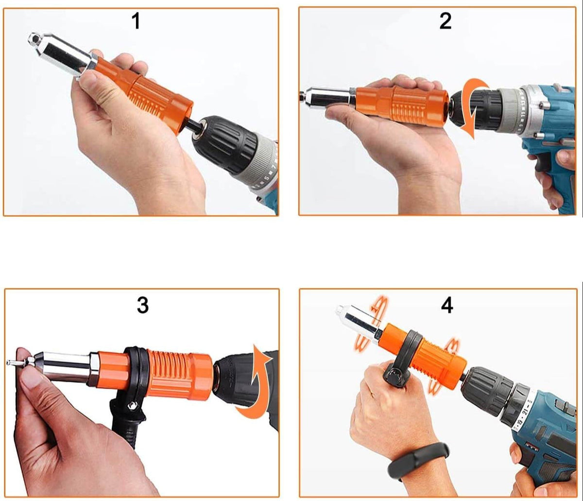 Booradapter voor klinknagels