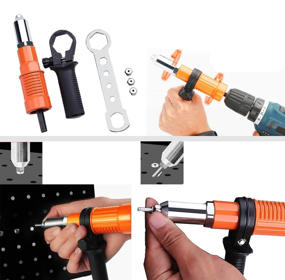 Booradapter voor klinknagels