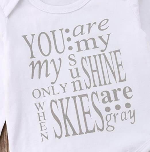 Baby-outfit met tekst & broekje met ruches – herfstmagie-set