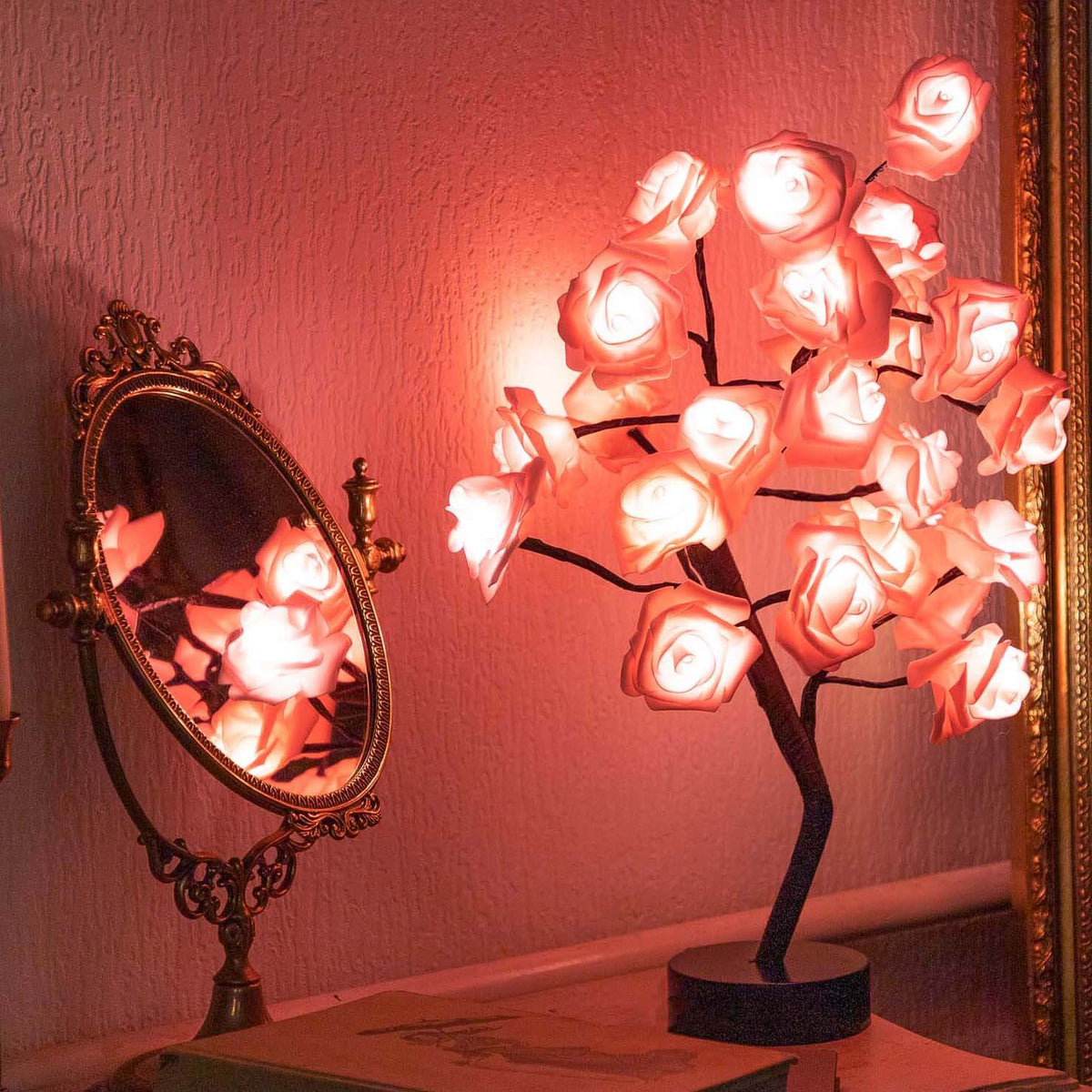 Boomlamp met rozen