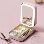Compacte verlichte make-up organizer voor onderweg