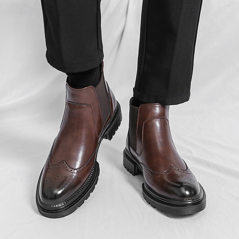 Chelsea boots met wingtip- en broguedetails