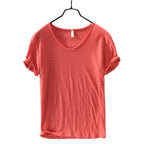 Heren V-hals linnen shirt — afbeelding 55