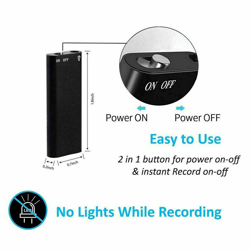 Mini-taalrecorder met 8GB opslag & u-schijf-functie