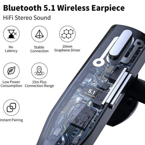 Draadloze bluetooth 5.1 headset met dual mic