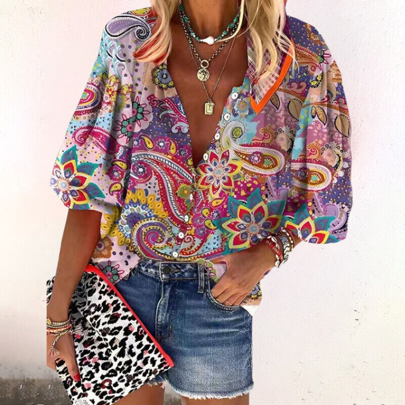 Lichte blouse met decoratieve print
