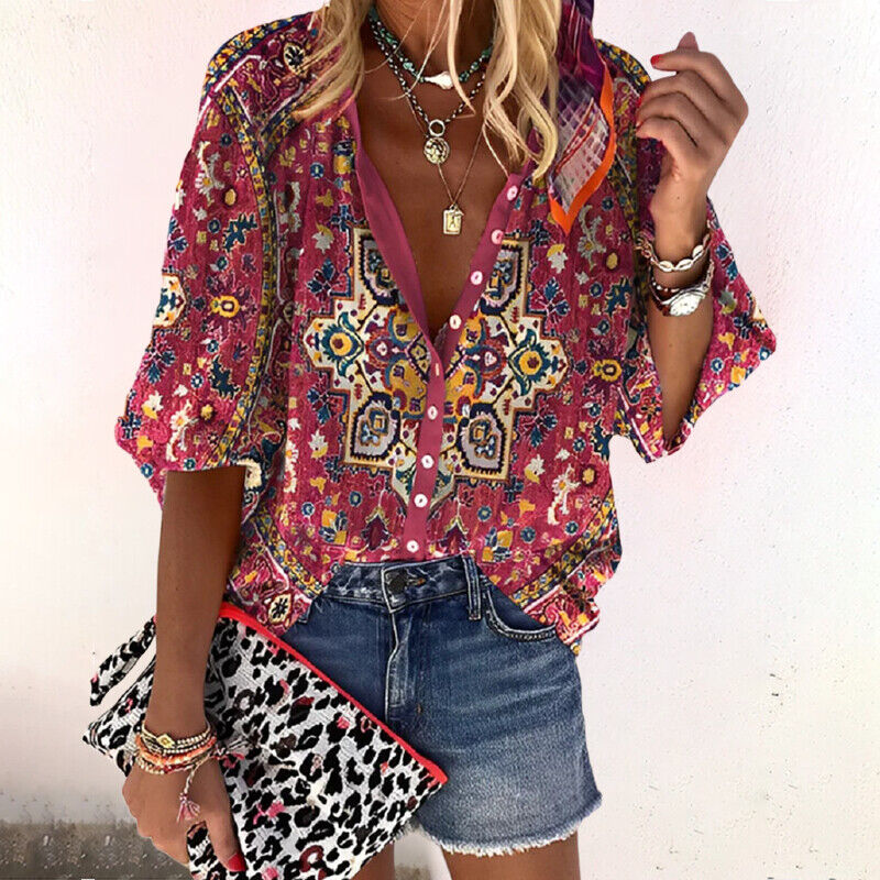 Lichte blouse met decoratieve print