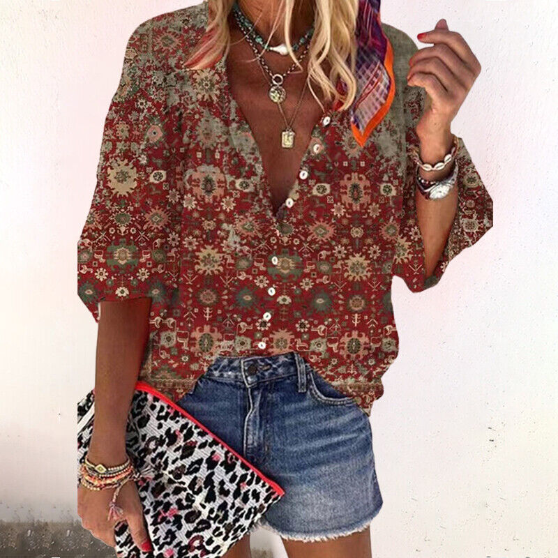 Lichte blouse met decoratieve print