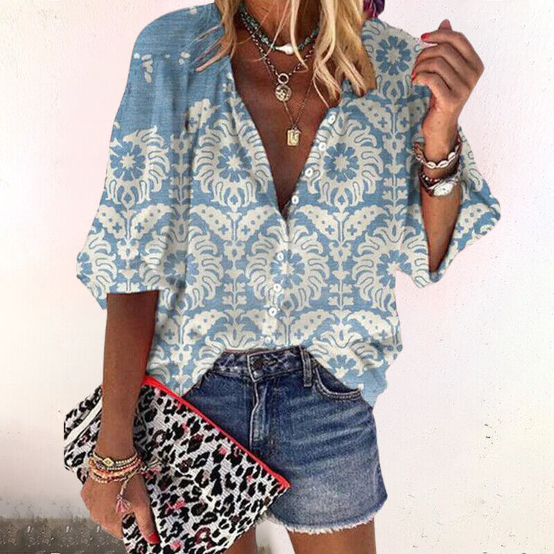 Lichte blouse met decoratieve print
