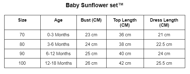 Babyset met zonnebloemmotief