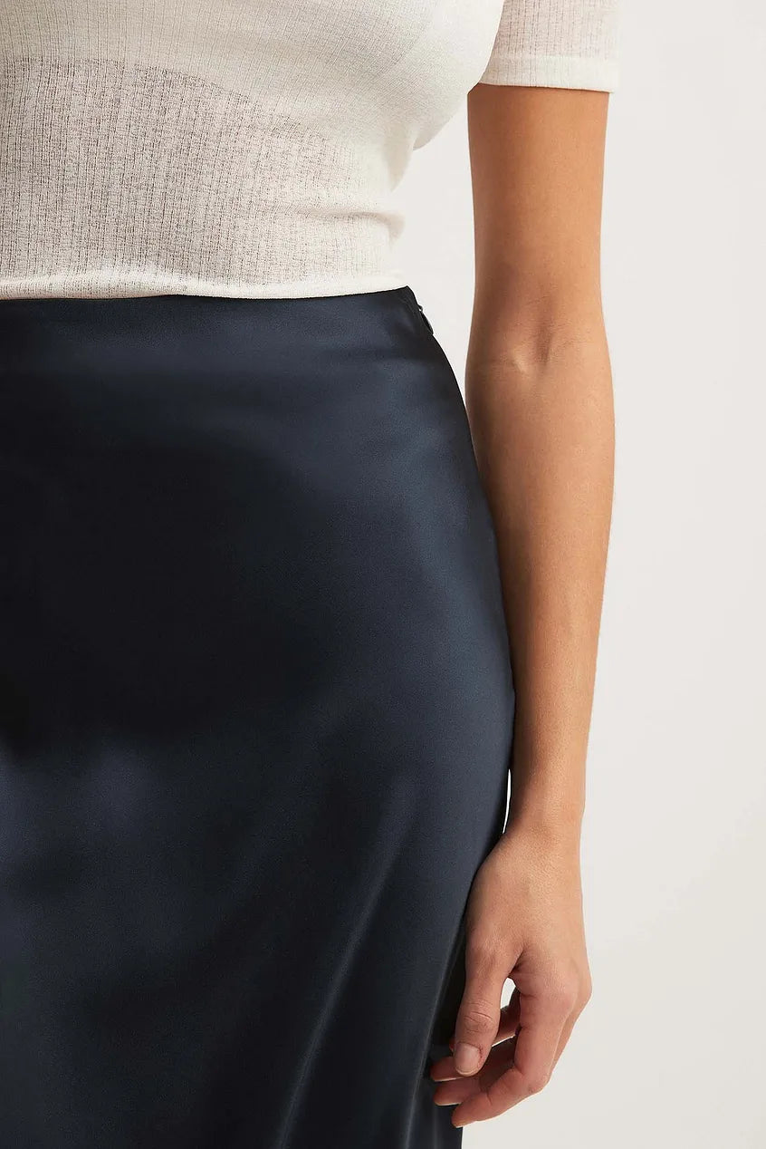 Hoge taille satijnen rok