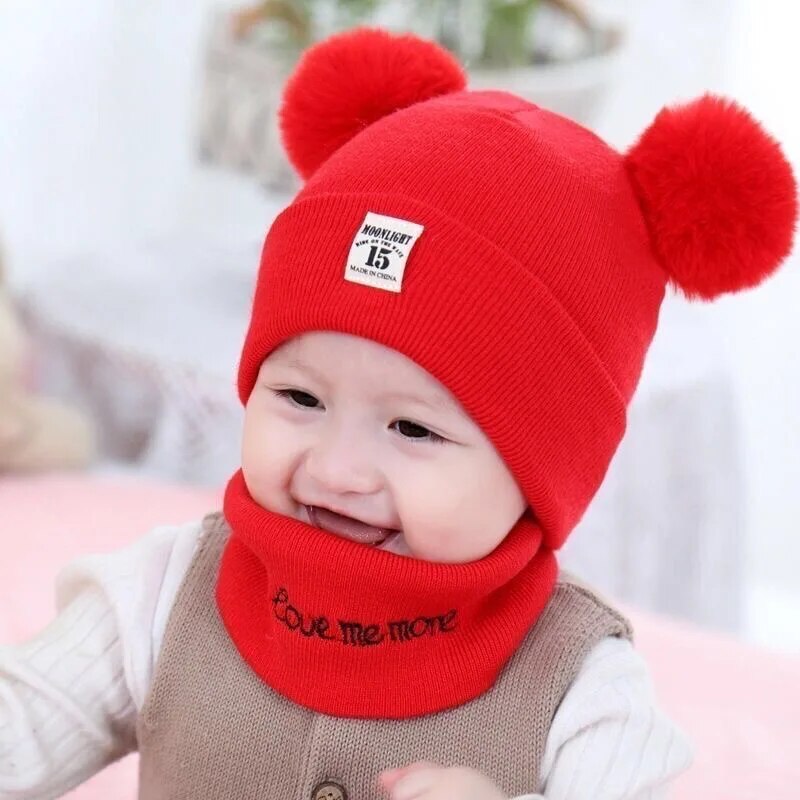 Winter kindermuts met pompom