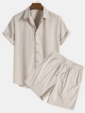 Heren zomer-set met shirt en corduroy shorts